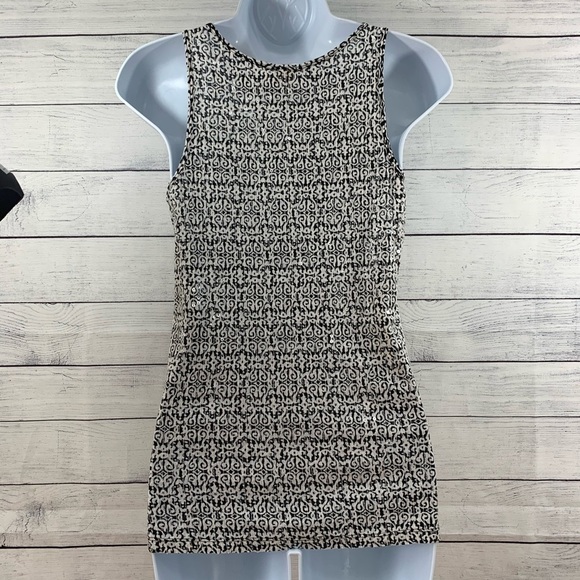 EUC J. Crew “Sunlit” Sequin Tank White/ Black - Picture 4 of 8